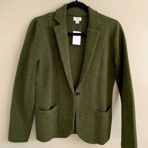 NWT J Crew Green Sweater Blazer, Size S